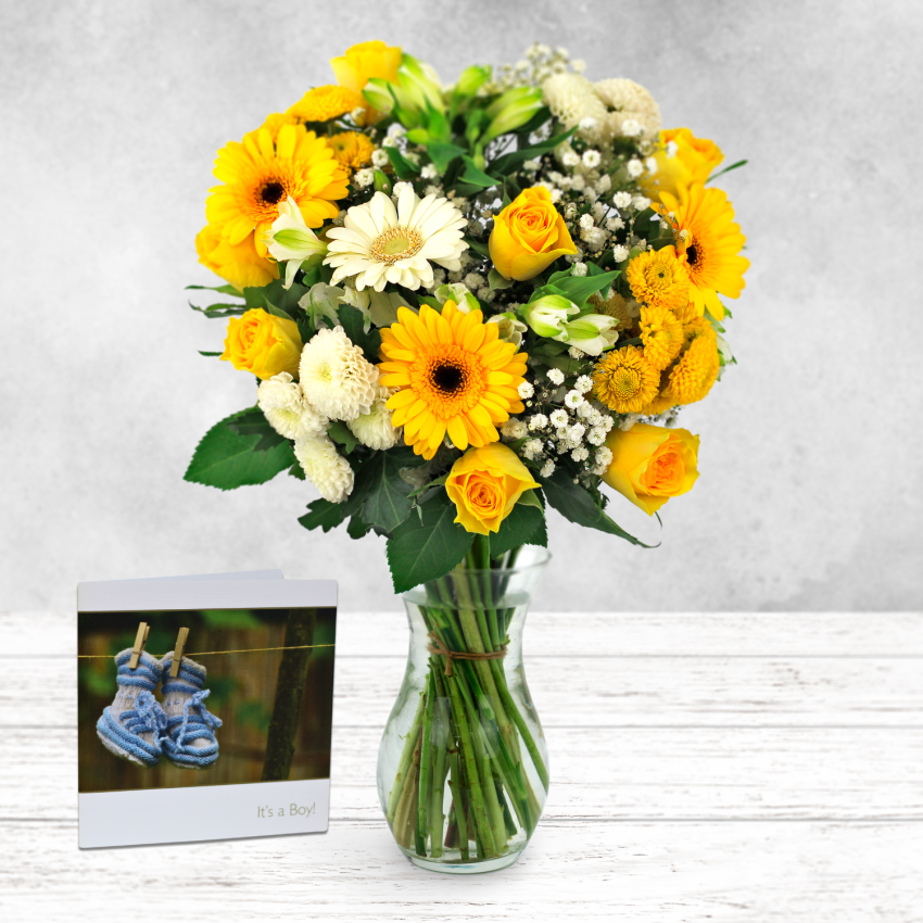 New Baby Boy Hand-Tied & Card