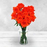 12 Orange Rose Bouquet